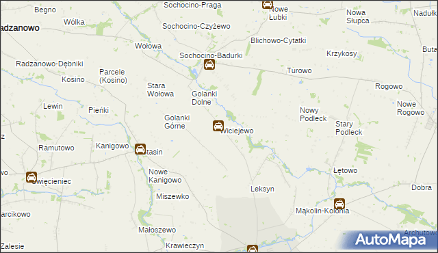 mapa Wiciejewo, Wiciejewo na mapie Targeo