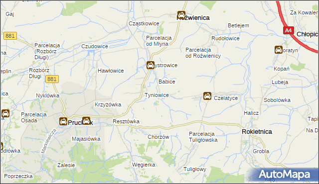 mapa Więckowice gmina Roźwienica, Więckowice gmina Roźwienica na mapie Targeo
