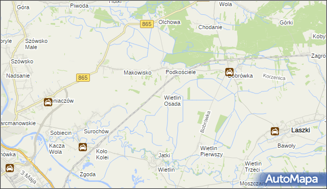 mapa Wietlin Osada, Wietlin Osada na mapie Targeo