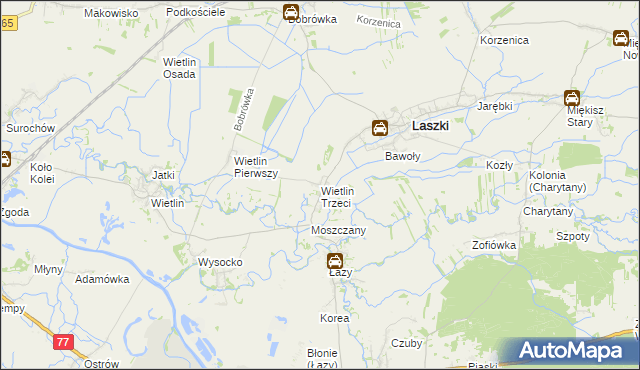 mapa Wietlin Trzeci, Wietlin Trzeci na mapie Targeo