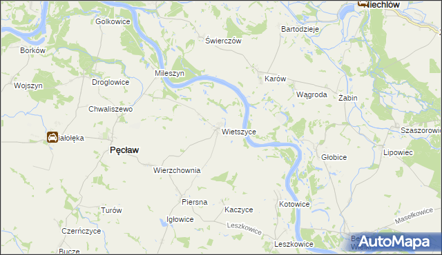 mapa Wietszyce, Wietszyce na mapie Targeo