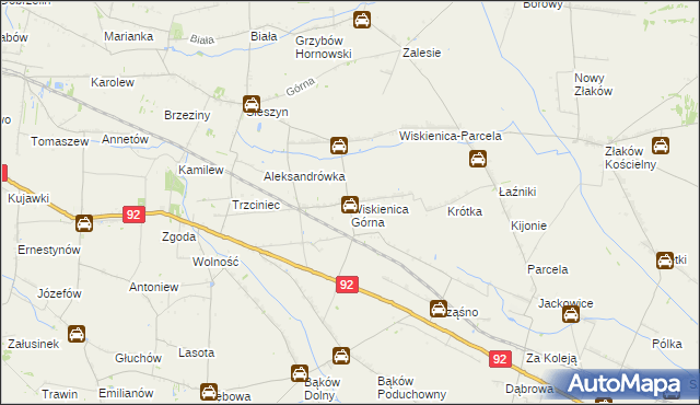mapa Wiskienica Górna, Wiskienica Górna na mapie Targeo