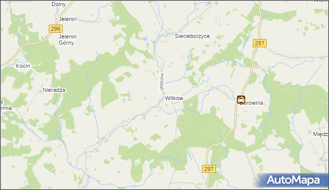 mapa Witków gmina Szprotawa, Witków gmina Szprotawa na mapie Targeo