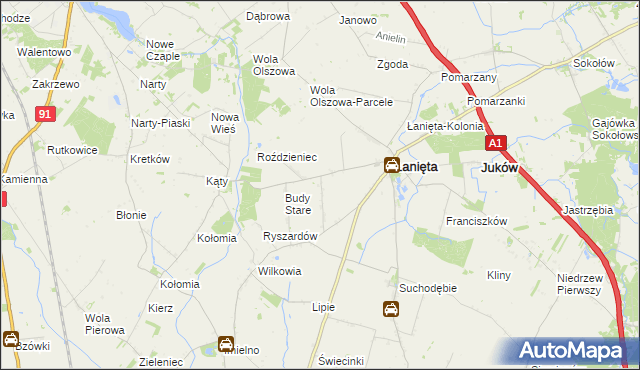 mapa Witoldów gmina Łanięta, Witoldów gmina Łanięta na mapie Targeo