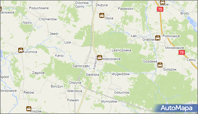 mapa Włoszczowice, Włoszczowice na mapie Targeo