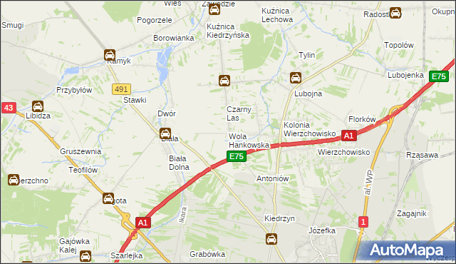 mapa Wola Hankowska, Wola Hankowska na mapie Targeo