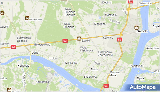 mapa Wola Kiełpińska, Wola Kiełpińska na mapie Targeo