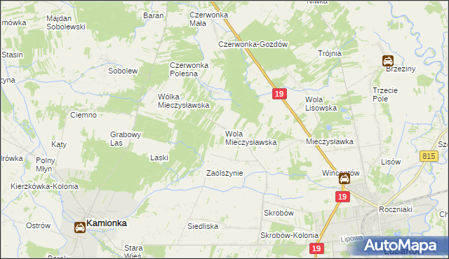 mapa Wola Mieczysławska, Wola Mieczysławska na mapie Targeo