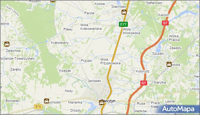 mapa Wola Przypkowska, Wola Przypkowska na mapie Targeo
