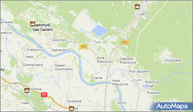 mapa Wola Rzeczycka, Wola Rzeczycka na mapie Targeo
