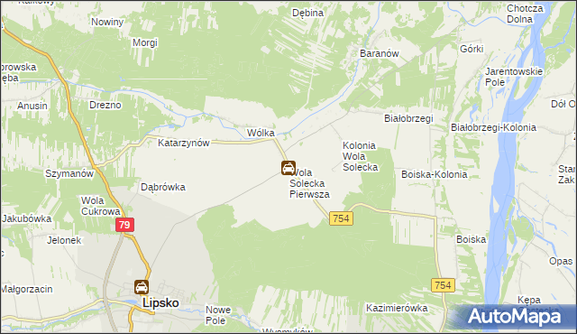 mapa Wola Solecka Pierwsza, Wola Solecka Pierwsza na mapie Targeo