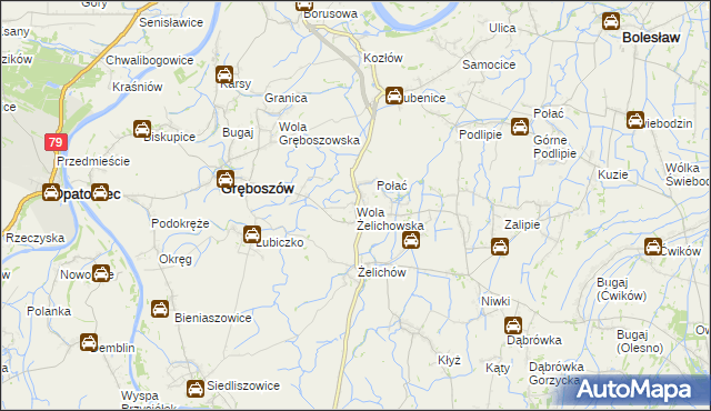 mapa Wola Żelichowska, Wola Żelichowska na mapie Targeo