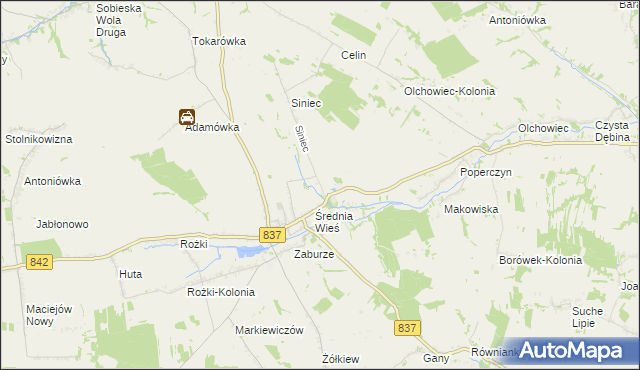 mapa Wola Żółkiewska, Wola Żółkiewska na mapie Targeo