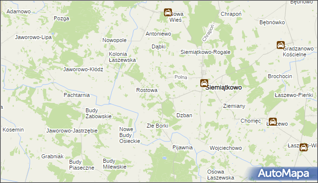 mapa Wolany gmina Siemiątkowo, Wolany gmina Siemiątkowo na mapie Targeo