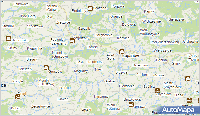 mapa Wolica gmina Łapanów, Wolica gmina Łapanów na mapie Targeo