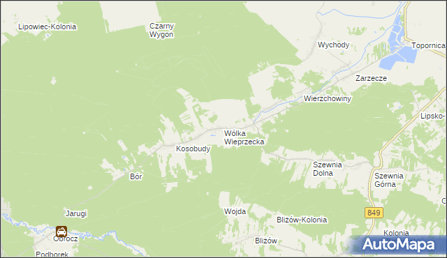 mapa Wólka Wieprzecka, Wólka Wieprzecka na mapie Targeo