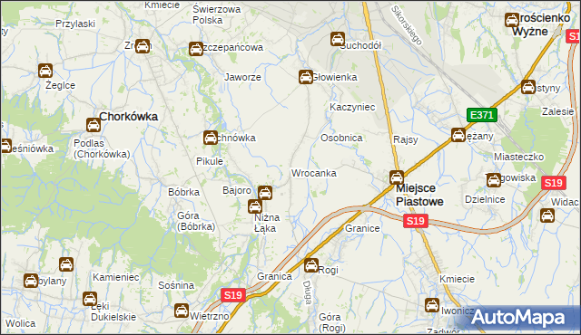 mapa Wrocanka gmina Miejsce Piastowe, Wrocanka gmina Miejsce Piastowe na mapie Targeo