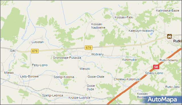 mapa Wybrany, Wybrany na mapie Targeo
