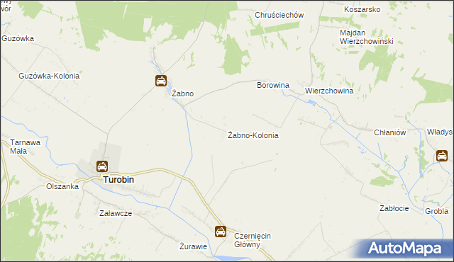 mapa Żabno-Kolonia, Żabno-Kolonia na mapie Targeo