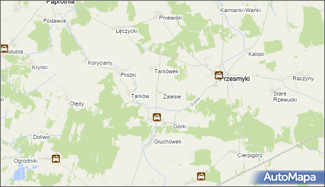 mapa Zalesie gmina Przesmyki, Zalesie gmina Przesmyki na mapie Targeo