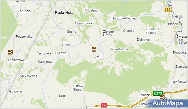 mapa Żalin, Żalin na mapie Targeo