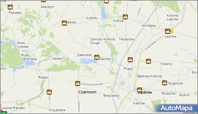 mapa Zamość gmina Czarnocin, Zamość gmina Czarnocin na mapie Targeo