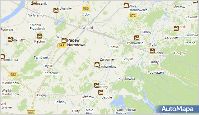 mapa Zarównie, Zarównie na mapie Targeo