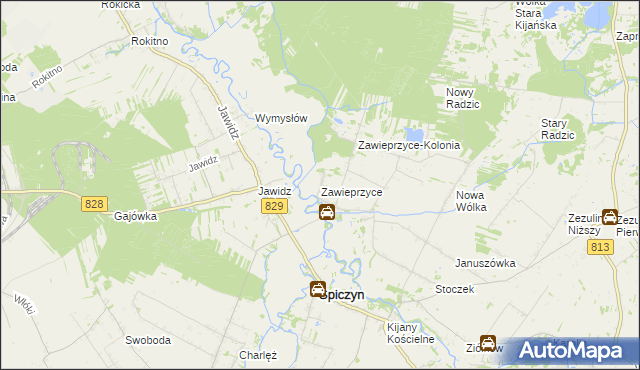 mapa Zawieprzyce, Zawieprzyce na mapie Targeo