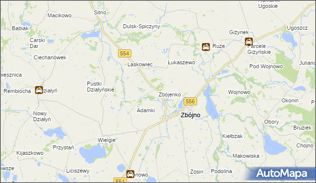 mapa Zbójenko, Zbójenko na mapie Targeo