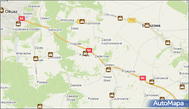 mapa Zederman, Zederman na mapie Targeo