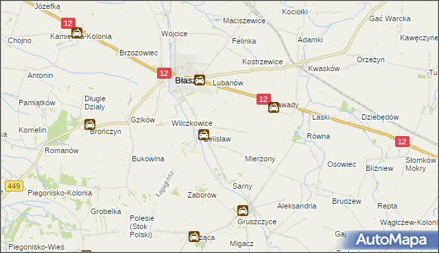 mapa Żelisław-Kolonia, Żelisław-Kolonia na mapie Targeo