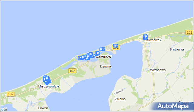 mapa Dziwnów, Dziwnów na mapie Targeo