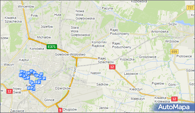 mapa Rajec Szlachecki, Rajec Szlachecki na mapie Targeo