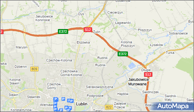 mapa Rudnik gmina Wólka, Rudnik gmina Wólka na mapie Targeo