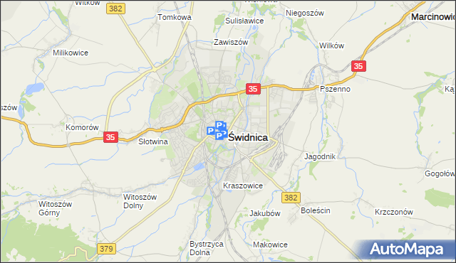 mapa Świdnicy, Świdnica na mapie Targeo