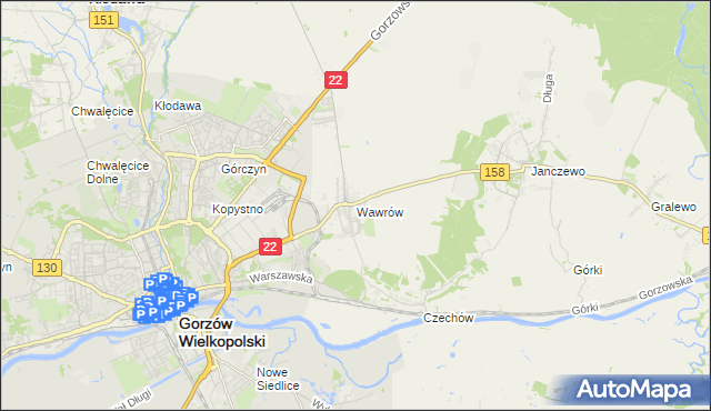 mapa Wawrów, Wawrów na mapie Targeo