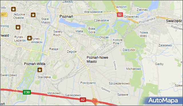 mapa Nowe Miasto gmina Poznań, Nowe Miasto gmina Poznań na mapie Targeo