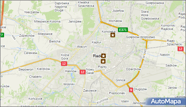 mapa Radomia, Radom na mapie Targeo