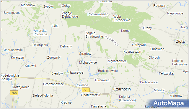 mapa Malżyce, Malżyce na mapie Targeo