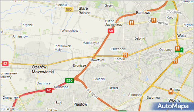 mapa Mory gmina Ożarów Mazowiecki, Mory gmina Ożarów Mazowiecki na mapie Targeo