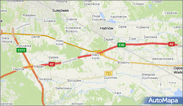 mapa Stary Konik, Stary Konik na mapie Targeo