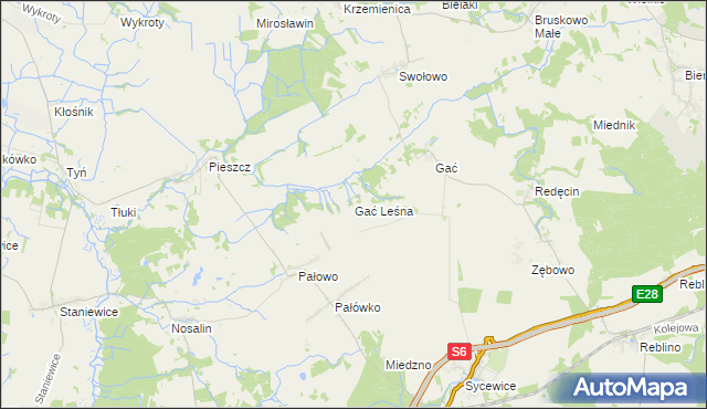 mapa Gać Leśna, Gać Leśna na mapie Targeo
