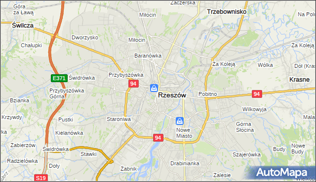 mapa Rzeszów, Rzeszów na mapie Targeo