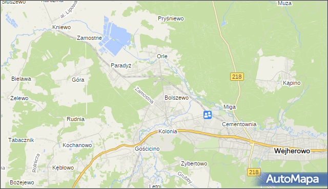 mapa Bolszewo, Bolszewo na mapie Targeo