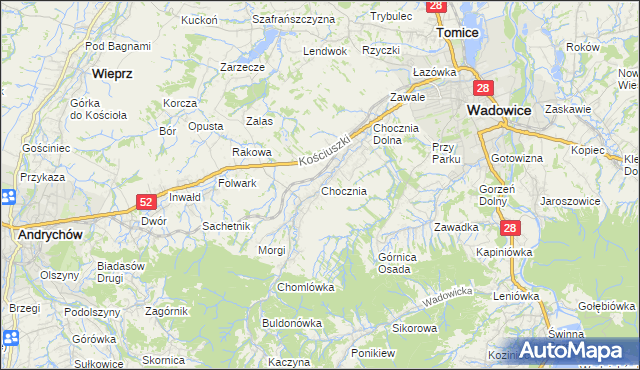 mapa Chocznia, Chocznia na mapie Targeo