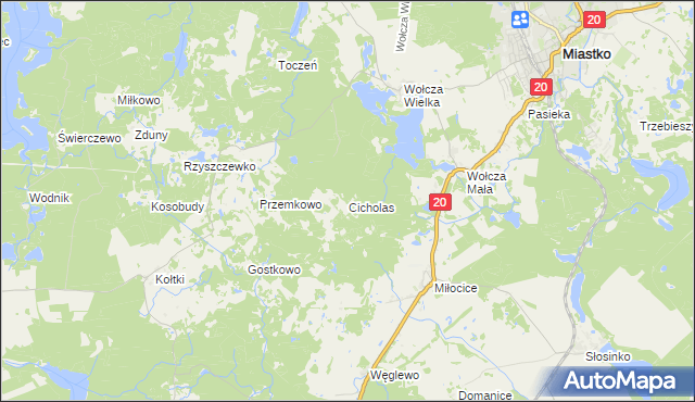 mapa Cicholas, Cicholas na mapie Targeo