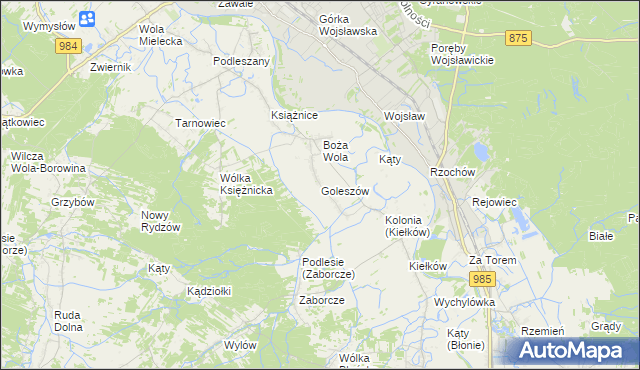 mapa Goleszów gmina Mielec, Goleszów gmina Mielec na mapie Targeo