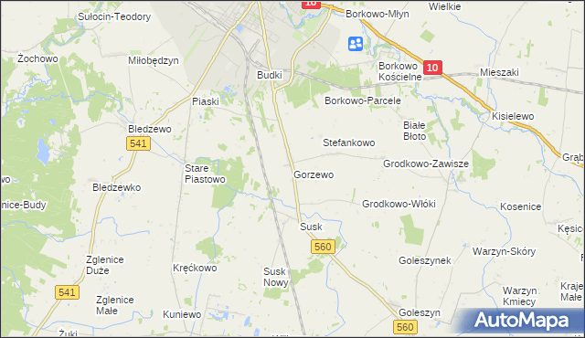 mapa Gorzewo gmina Sierpc, Gorzewo gmina Sierpc na mapie Targeo