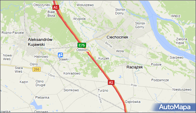 mapa Kuczek, Kuczek na mapie Targeo