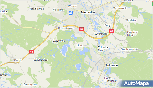 mapa Lipno gmina Niemodlin, Lipno gmina Niemodlin na mapie Targeo